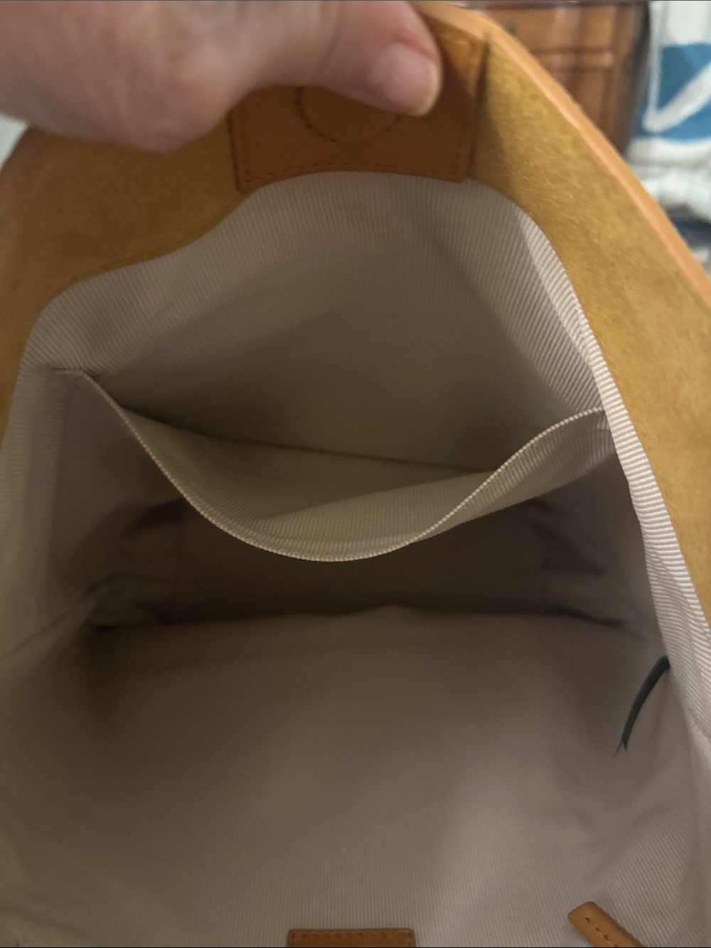 margot Suede Bucket Shoulder Bag in Mustard Yellow - Picture 8 of 10